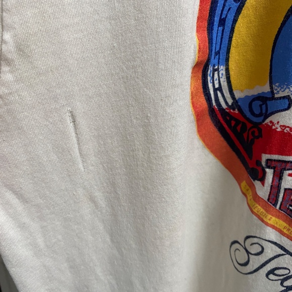 Vintage 1990s SAUZA Tequila Mexicana Distressed T-Shirt L White Cotton - Picture 7 of 8